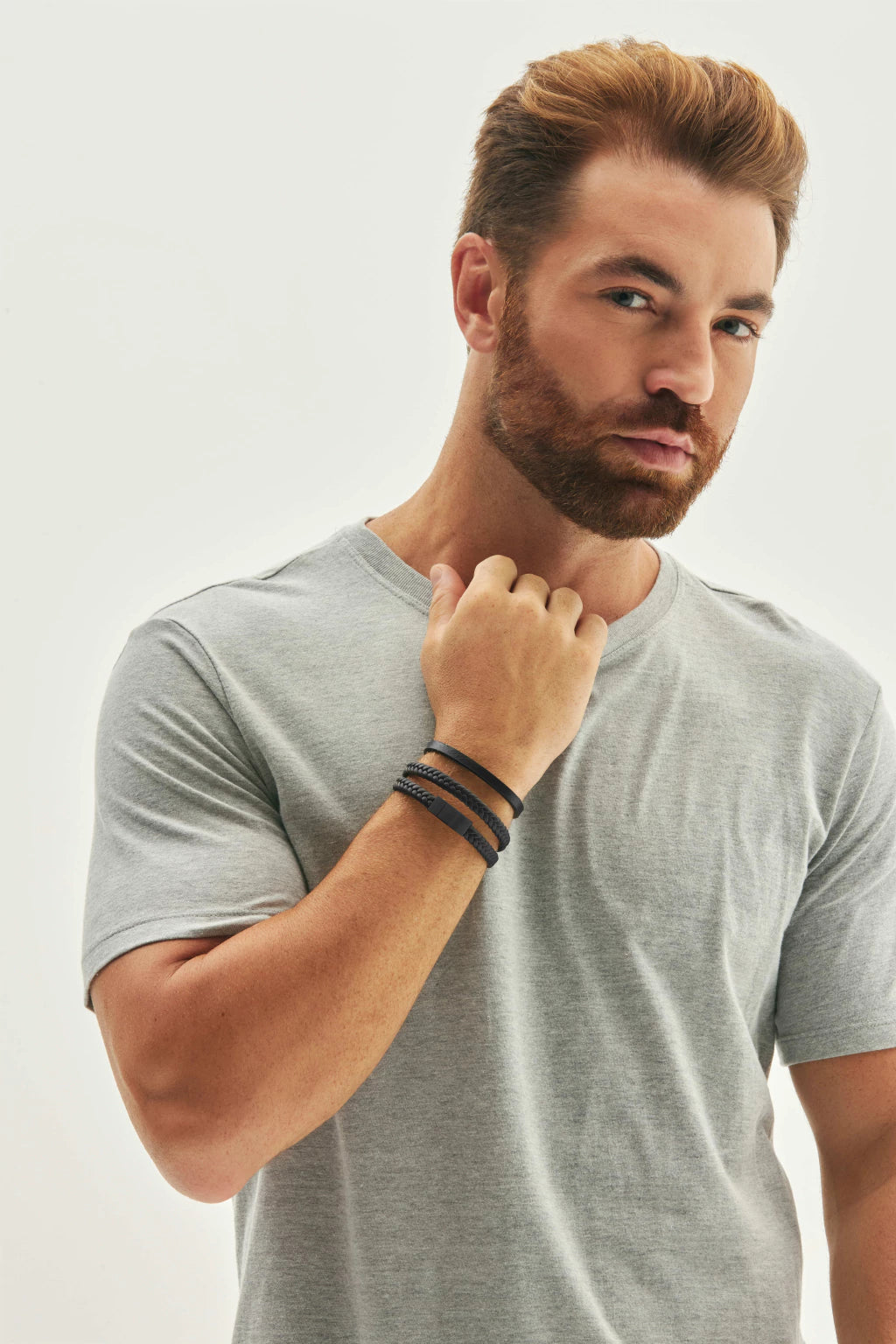 Men’s Black Braided Leather Bracelet