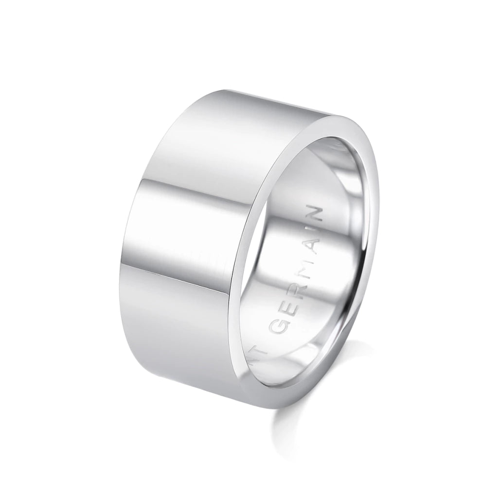 Men’s Polished Silver Stainless Steel Ring