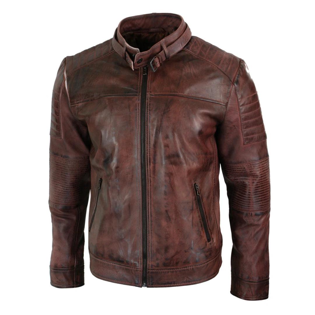 Men’s Black Leather Biker Jacket