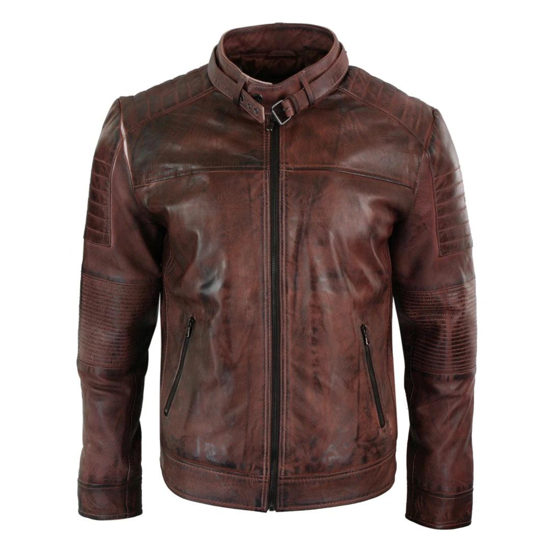 Men’s Black Leather Biker Jacket